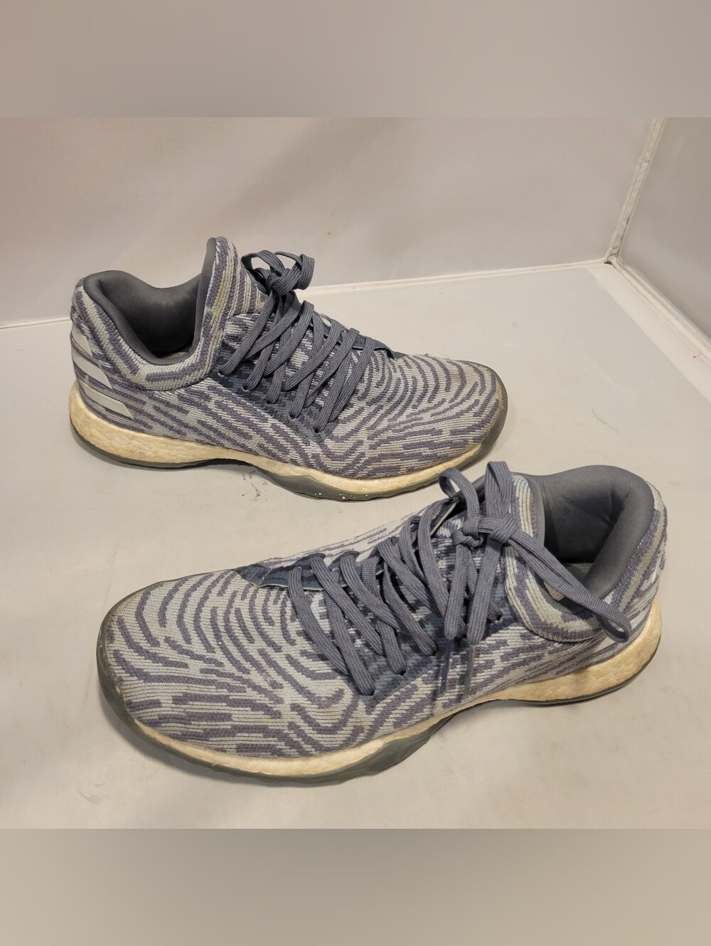 adidas Harden Vol. 1 LS Primeknit Raw Steel Grey White Silver Neutral - Size 9.5